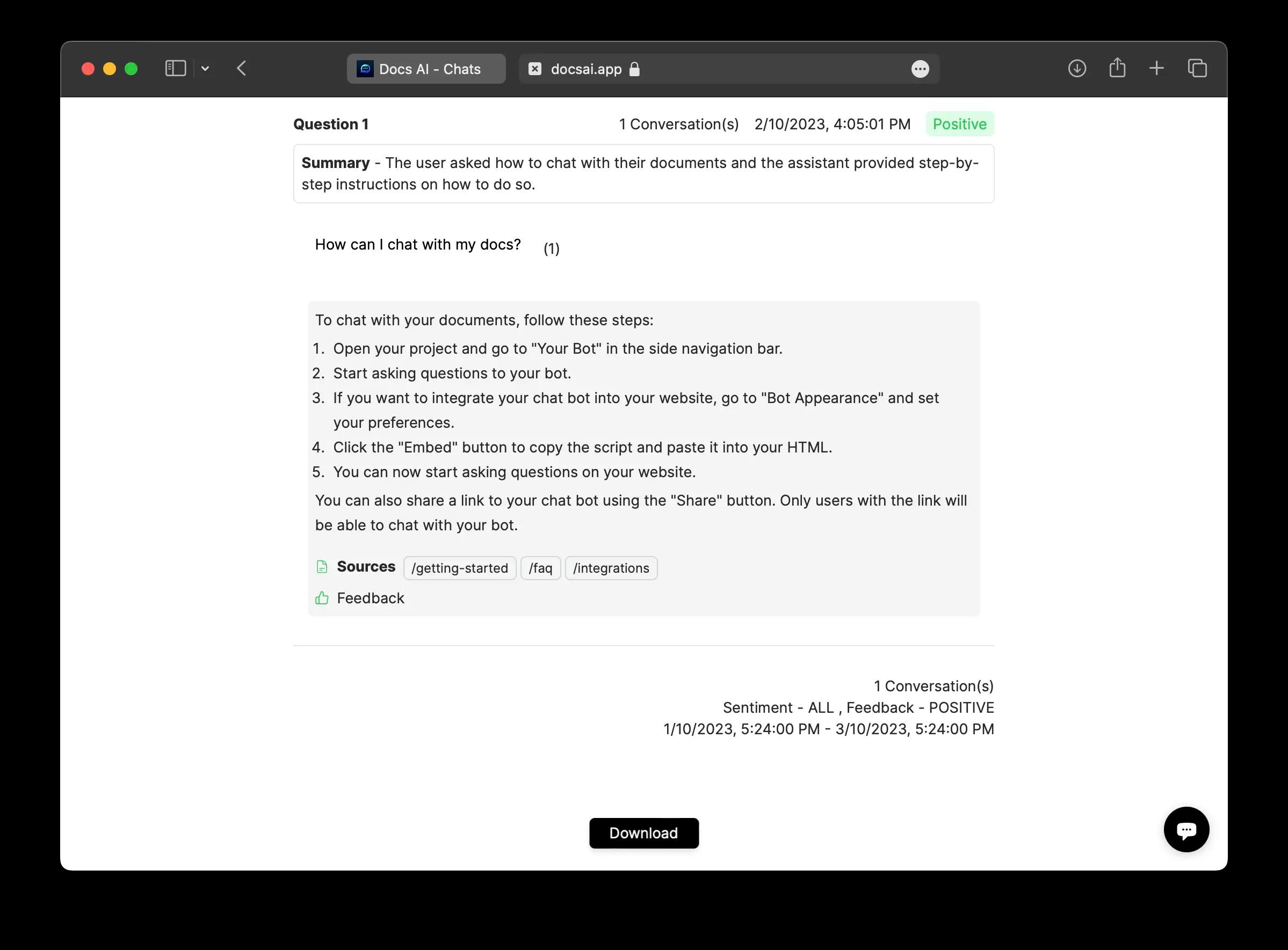 chat history download